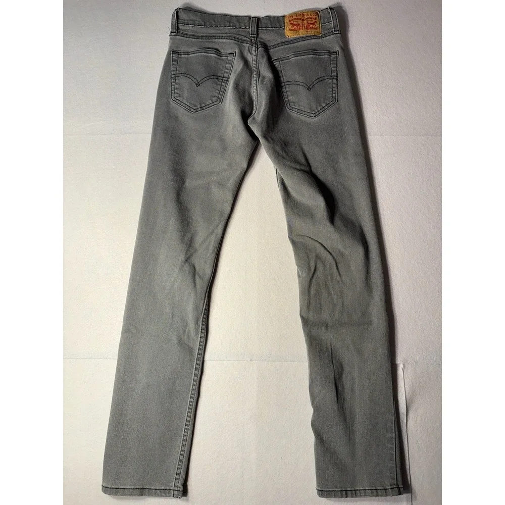 Levis 511 Jeans Mens 29x32 Slim Fit Straight Leg Gray Stretch Denim Medium Wash